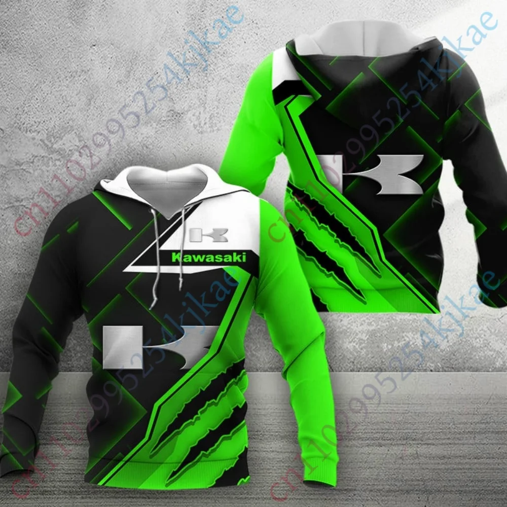 

Kawasaki Oversize Hoodies For Men Clothing Casual Zip Hoodie Pullover Harajuku Sweatshirt Streetwear Essentials 3D Printing Top