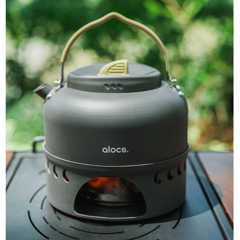 

Уличный чайник для спирта, встроенный портативный чайник, кипящая вода, заваривание чая, многофункциональный инструмент для кемпинга