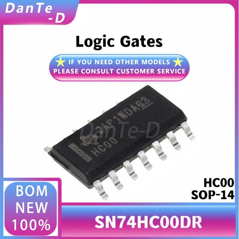 10pcs SN74HC00DR Silkscreen HC00 SOP-14 Quad 2-input positive and negative gate logic chip original authentic