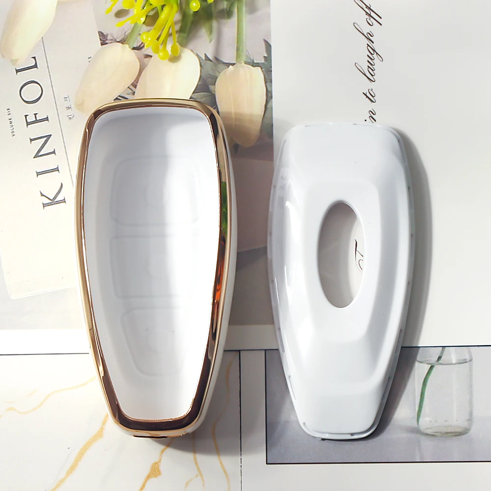 KEYYOU Car Remote Smart Key TPU Case Cover For Ford Fiesta Focus 3 4 Mondeo Ecosport Kuga Focus ST Protector Shell Accessories