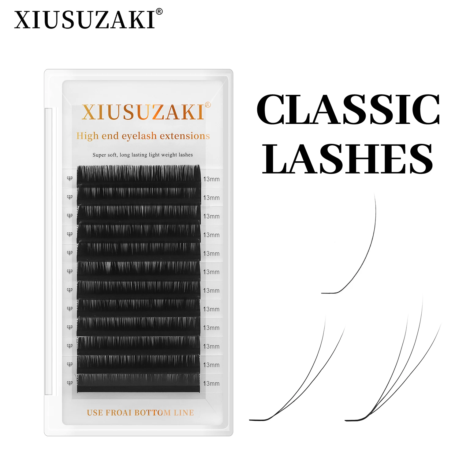 XIUSUZAKI New 3D W Eyelash Extension Matte Black Classic Individual Volume Lashes Extensions Short Stem Single 2D Y False Lash