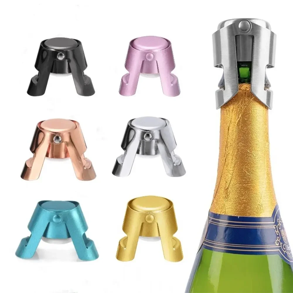 

1PCS Stainless Steel Champagne Stopper Quality Vacuum Sealed Leak-Proof Wine Bottle Stopper Plug Sealer Sealing Bottle Cap