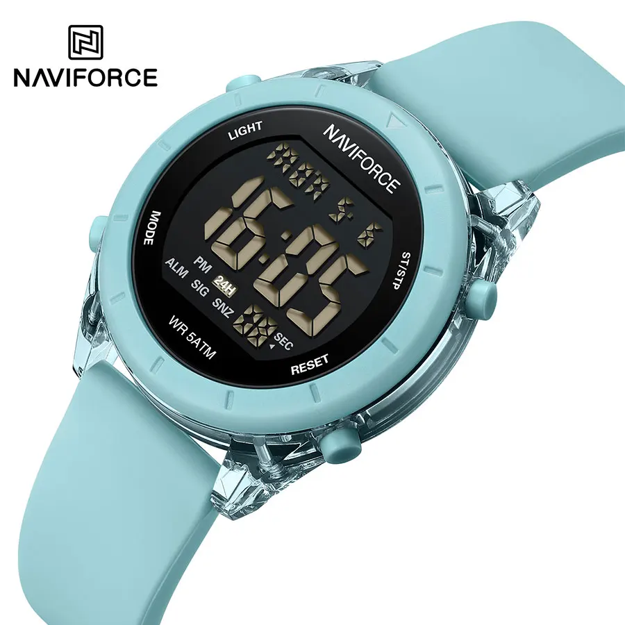 NAVIFORCE Women\'s Watches Thin Simple Waterproof Digital Sport Watch For Men LCD Electronic Clock Multifunc Outdoor Wristwatch