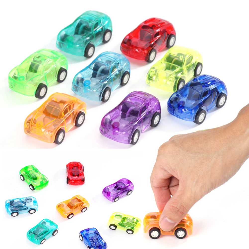 20-50 Pcs Mini Transparent Pull Back Car Kids Birthday Party Gift Pinata Filler Carnival Christmas Gift Prize Kids Booty Reward