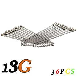 36Pcs 13G(2.25mm) 304 Stainless Steel,Bicycle Spokes, 122/124 138 139 179 228 /250 255 268 270MM Nut Caps E-Bike Parts