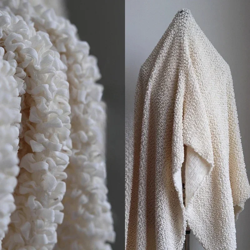 Elastic Chiffon Layered Lace Fold Fabric for Dress Clothing Set Design Soft Fashion Fabrics Diy Cloth Per Meter Sewing Material