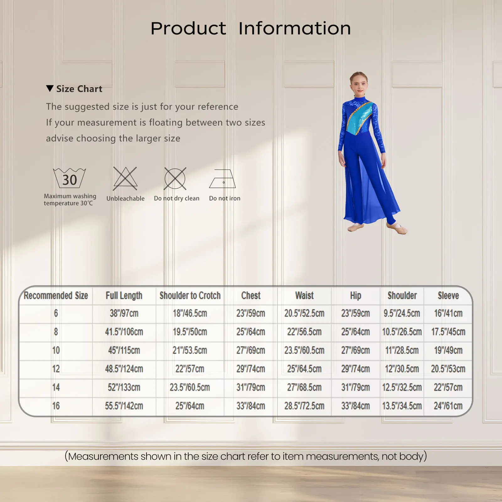 

Kids Girls Gymnastics Figure Skating Jumpsuit Sheer Floral Lace Long Sleeve Mock Neck Sequins Chiffon Rompers Dance Costume