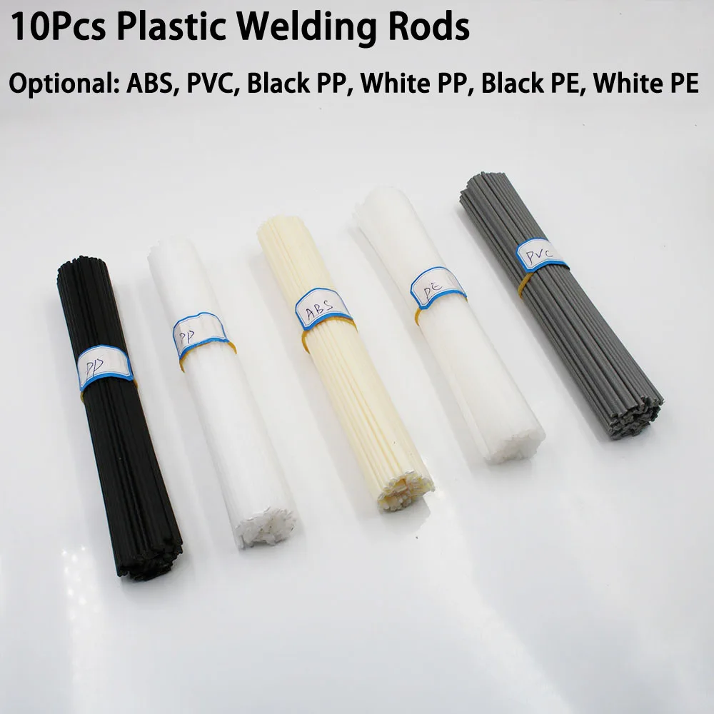 10pcs Plastic Welding Rods Set ABS PP PVC PE Car Bumper Repair Electrodes Sticks Soldering Accessories Hot Air Gun Welder Kit