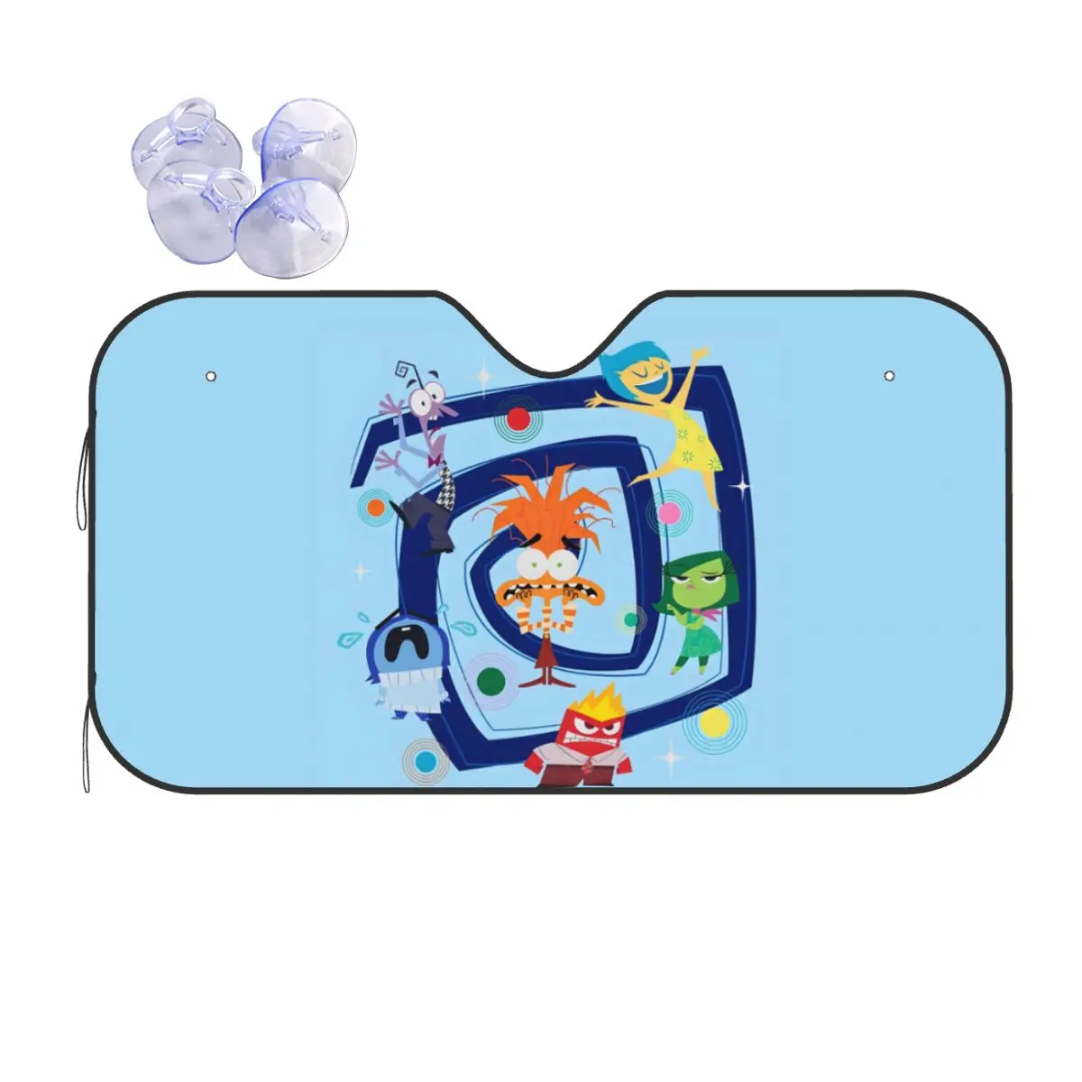 

Custom Inside Out Cartoon Windshield Sunshade Folding Blocks UV Rays Sun Visor Protector