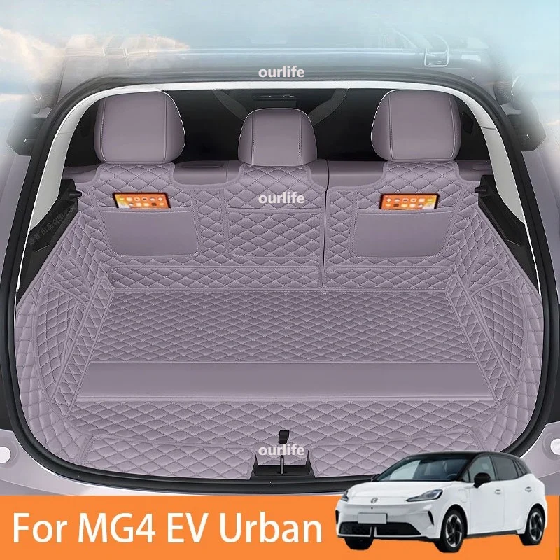 Für MG4 EV Urban 2026 2027 Auto-Teppich-Interieur-Modifikation Vollständige Kofferraumauskleidung Leder-Kofferraummatte Innenraum-Zubehör