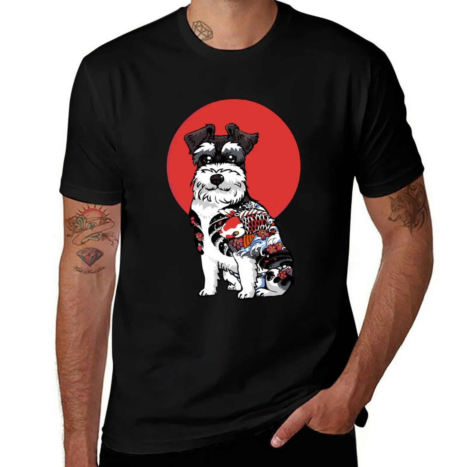 

Schnauzer Yakuza T-Shirt man t shirt luxury designer funny shirt cotton summer tops t shirts for men graphic