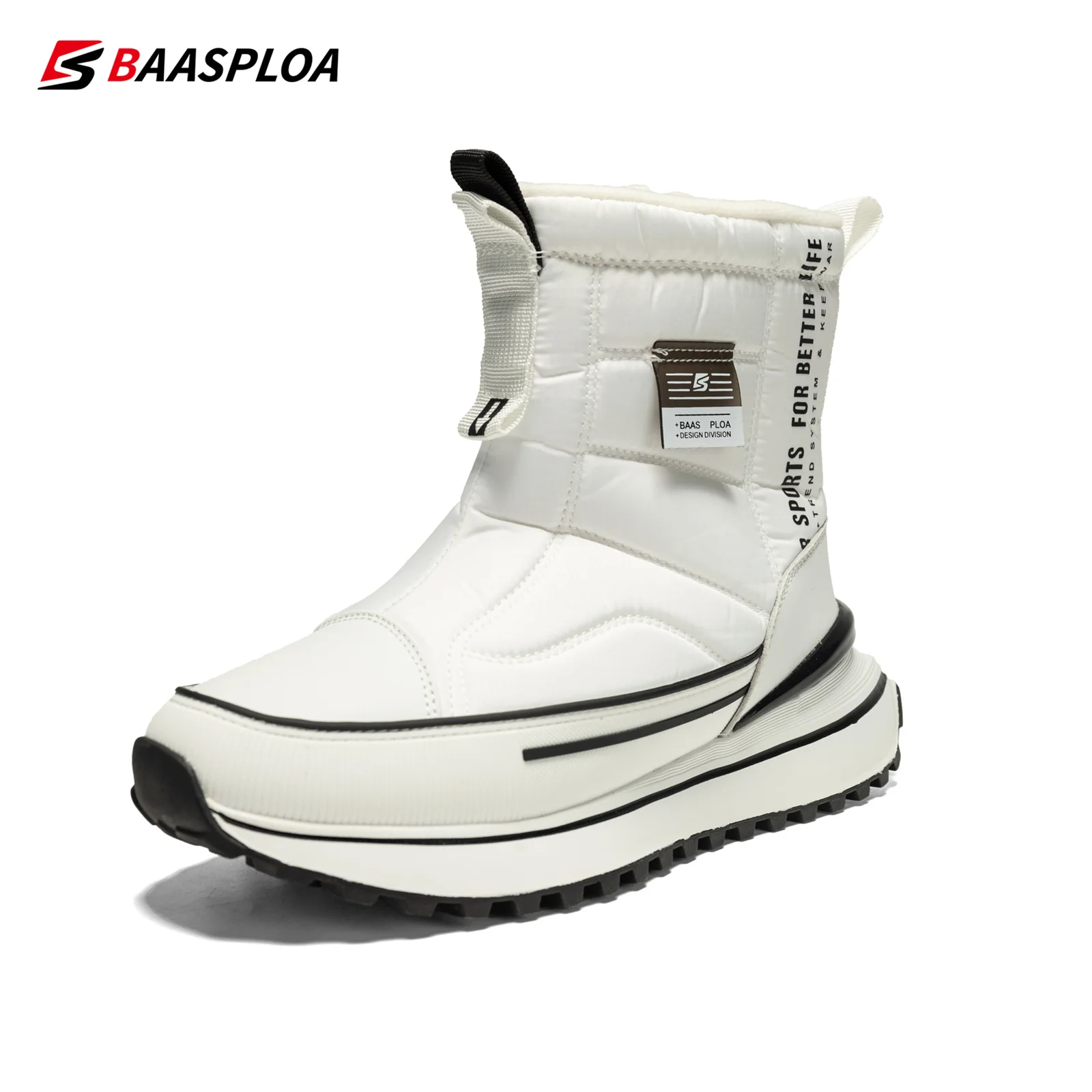 Baasploa-Bottes de neige imperméables et coordonnantes pour femme, chaussures de rinçage en plein air, chaussures de marche en peluche, bottes de degré d'usure coordonnantes, hiver