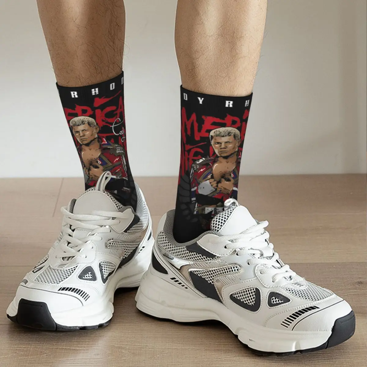 Chaussettes Cody Rhodes Skull pour hommes, Chaussettes souples, Haute qualité, Marchandise, Moyen, Cadeau merveilleux, Mode