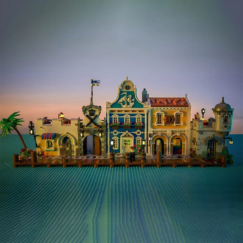 3897pcs MOC Pirates Sleepless Nights Bay - Lagoon Lockup Revisited Model Building Blocks Toys Birthday Creative Assemble Brick