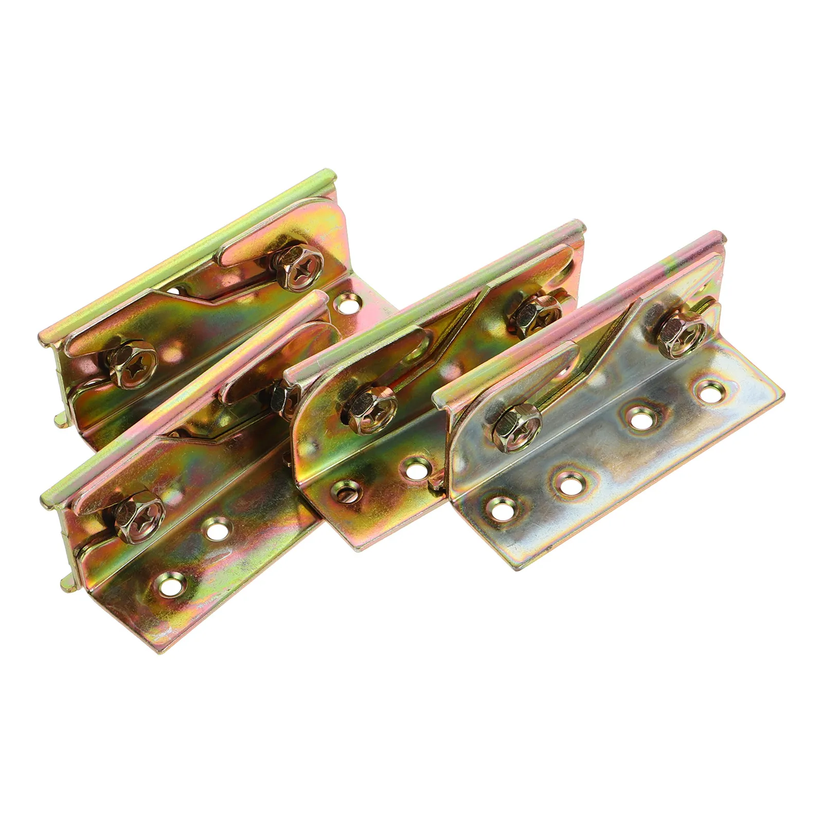 

4pcs Frame Brackets Heavy Duty Invisible Installation Rail Hardware Secure Connectors for Metal Bed Frames with Screws Hooks