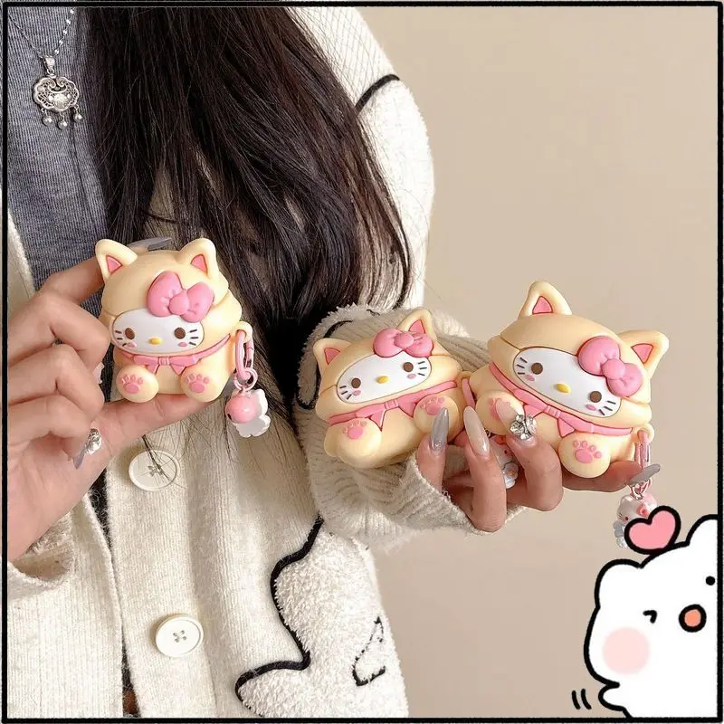 Yellow Garbed KTAirpods2/3/4Gen Bluetooth Earphone Case Protective Cover Anti-Fall PVC Three-Dimensional Portable Audio & Video