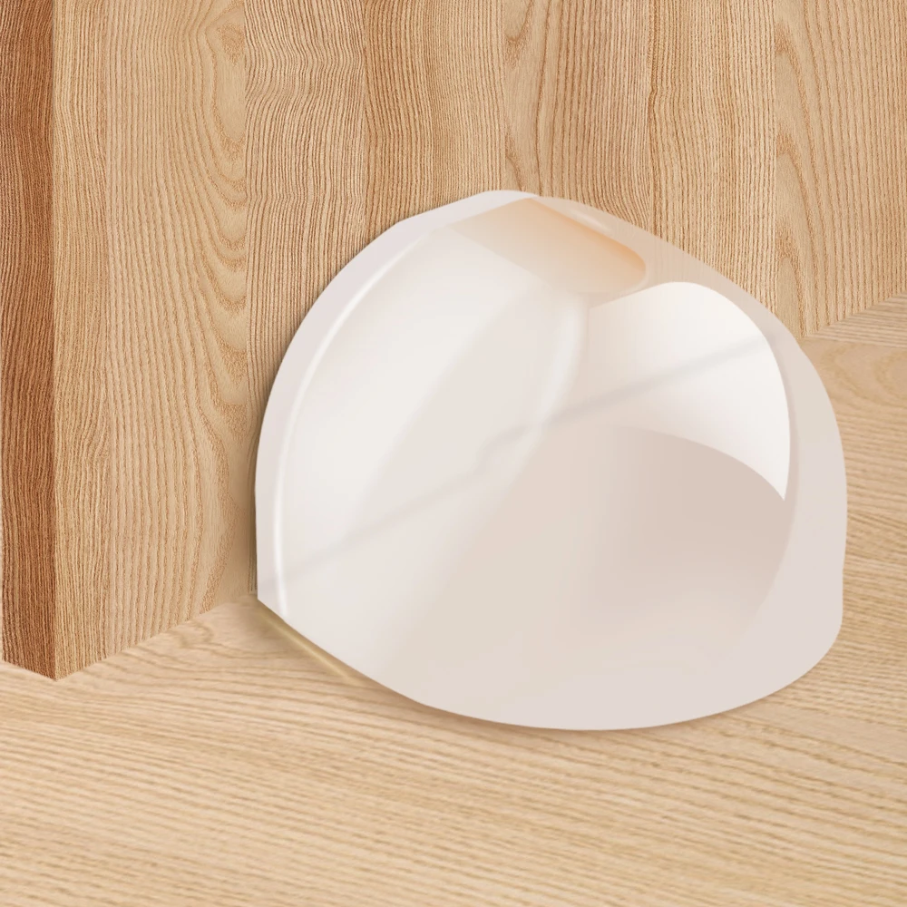 1-6pcs Acrylic Shower  Door Stoppers, No-Drill Round Design with Quiet Rubber Shock Absorption, Scratch-Free Adhesive