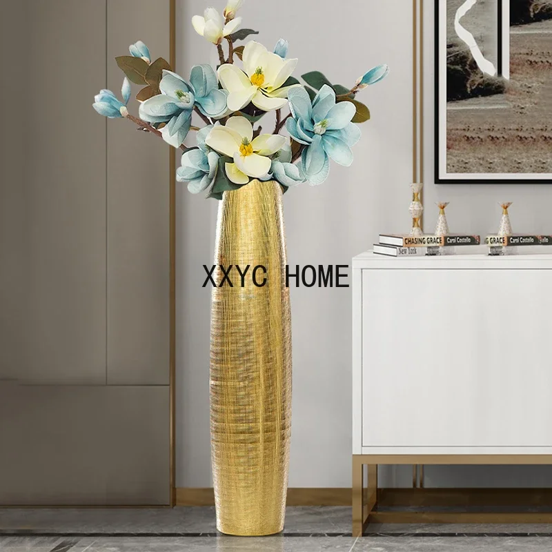 Grand Gold Book Flower Vase Ceramic Large Size Tall Decorative Vases for Luxury Room Aesthetic Vaas Wedding Centerpiece AA50VA