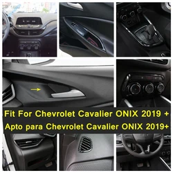 Inner Door Bowl / Gear Shift Knob Panel / AC Vent Cover Trim For Chevrolet Cavalier ONIX 2019 - 2022 Carbon Fiber Accessories