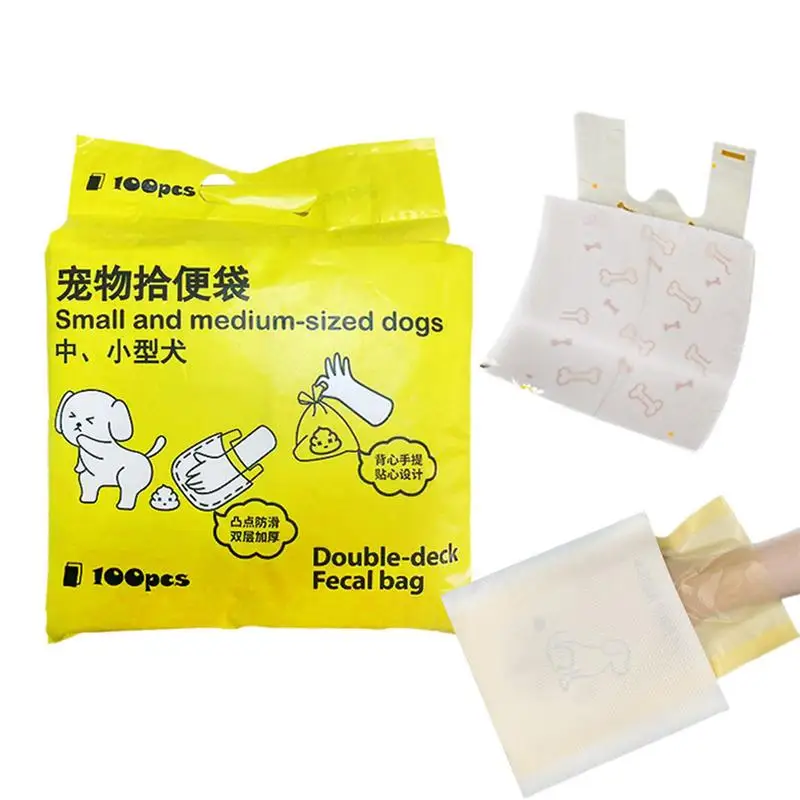 

Dog Poop Bags 100X Double Layer Dog Waste Bags Leak-Proof Odor Control Flushable Holder For Walking Outdoor Puppy Travel Hiking