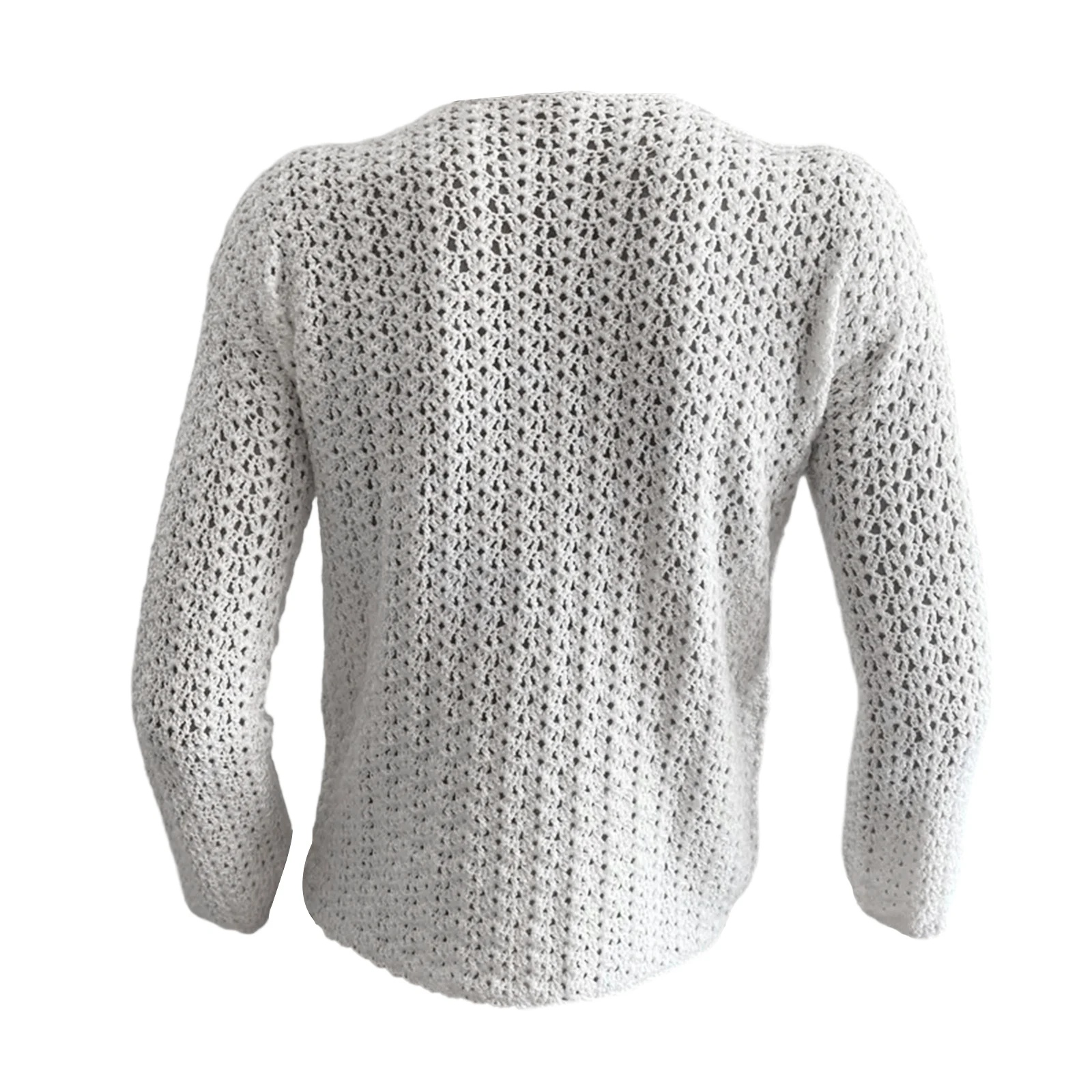 

Women's Crochet Cover Up Tops Stylish 3D Flower Appliques Solid Hollow Out Long Sleeve Knitted T-Shirt for All Seasons