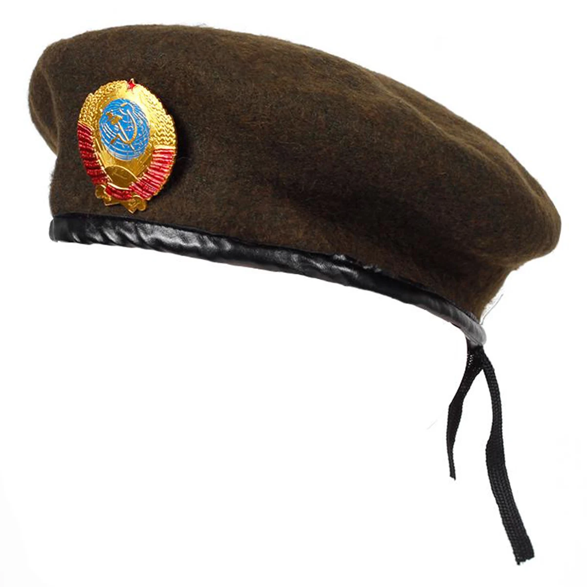Unisex-Baskenmütze mit CCCP-Nationalemblem-Brosche für Männer und Frauen, Malermützen, Herbst-Winter-Warme Baskenmützen, Flache Kappen – Detail 4
