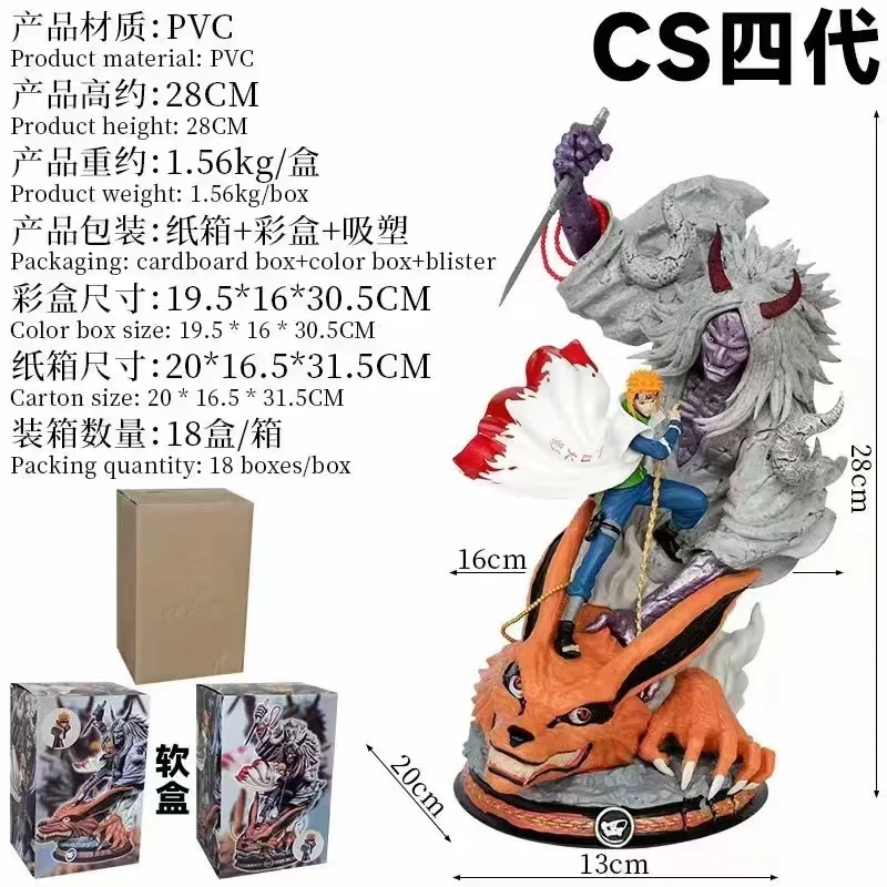 28 سنتيمتر أنيمي ناروتو شيبودن ناميكازي ميناتو الشكل الجيل الرابع غيبوبة ختم سين لعبة مجسمة دمية جمع هدية Aciton #6