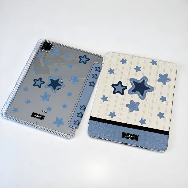 Blue Cowboy Star Tablet Case For iPad Pro 11 12.9 13 A16 M2 M4 M3 M5 Shell 8.3 9.7 10.2 5/6/7/8/9/10/11th Mini Air 3 4 5 6 Cover