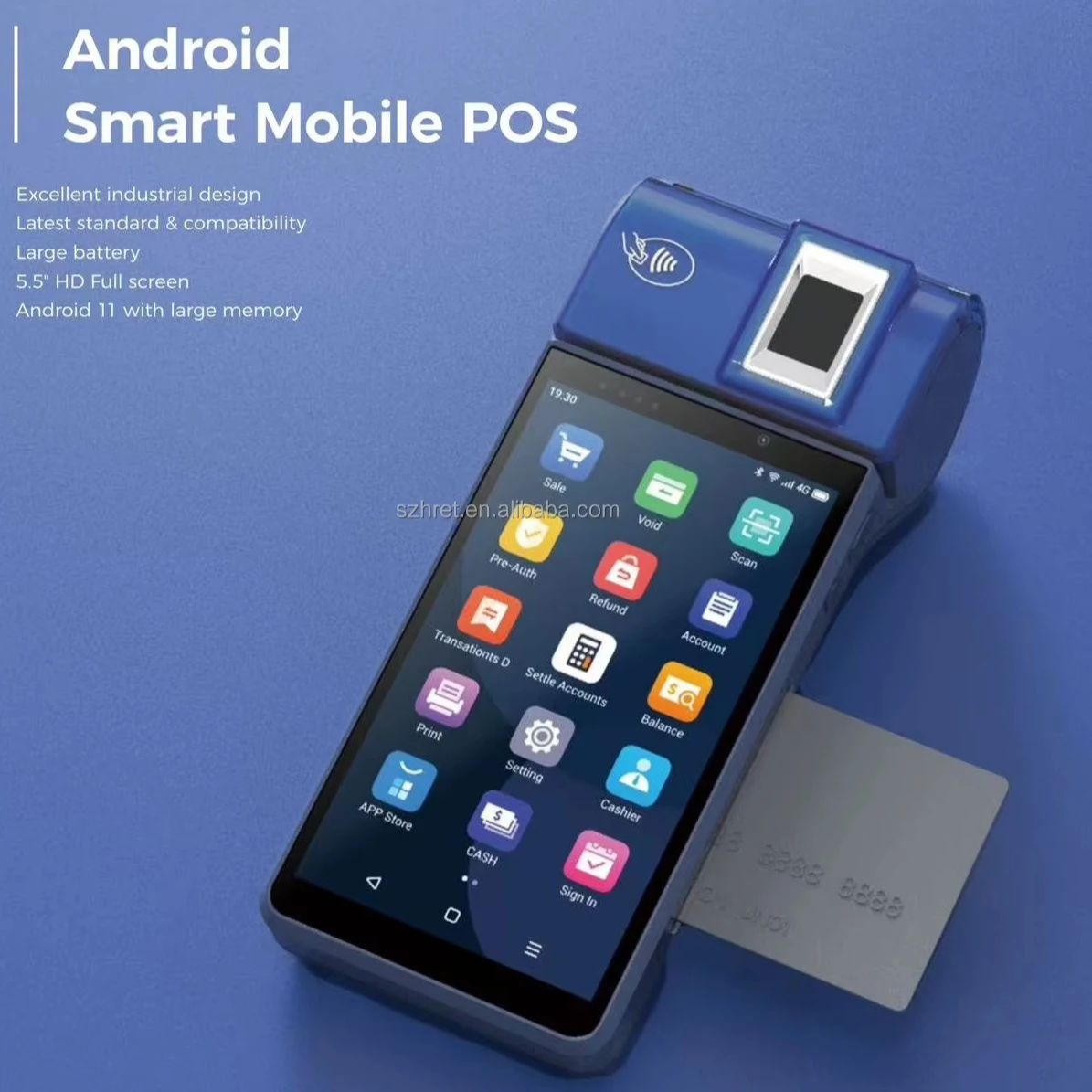 آلة نقاط البيع لبصمات الأصابع نظام الدفع الرقمي الإلكتروني جهاز Pos محمول مجاني SDK Pos مع طابعة #1