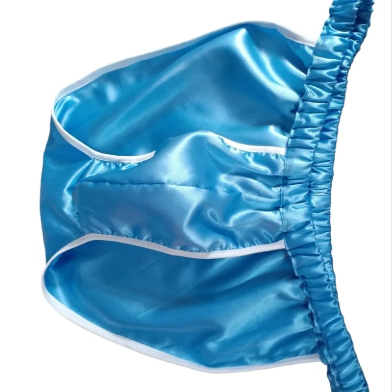 Мужские сексуальные гладкие двусторонние атласные трусики ручной работы, нежные шелковистые текстурные трусы, эротические стринги для трансвеститов, большие размеры