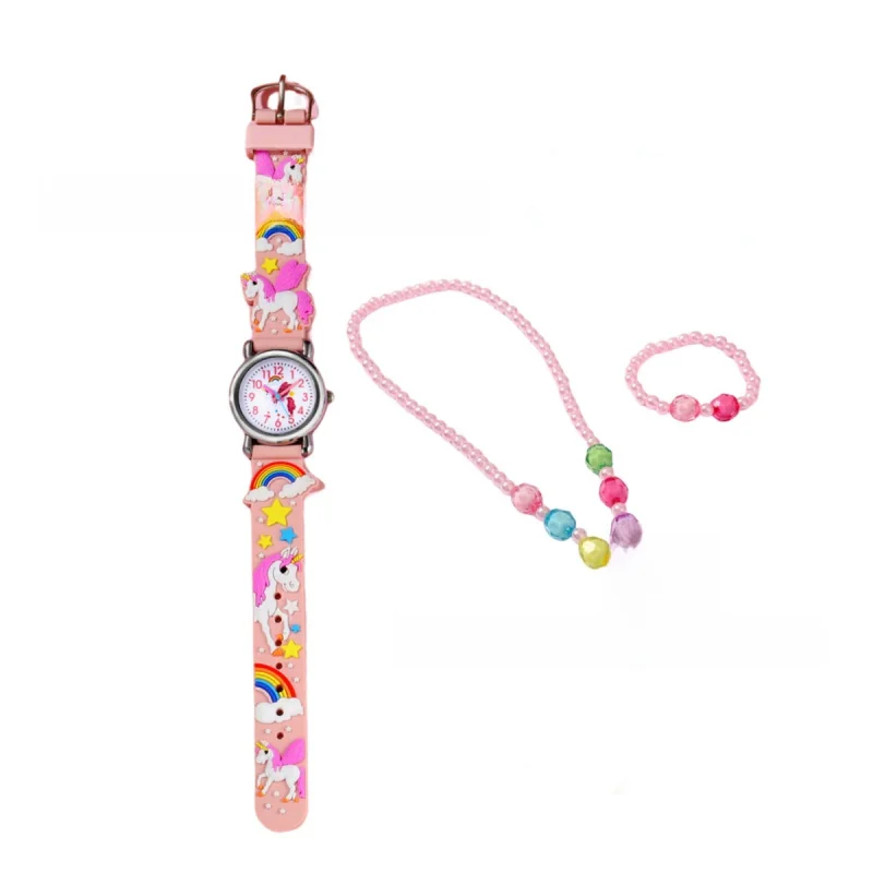 Reloj de cuarzo para niña y estudiante, pulsera de dibujos animados cute3d, venta al por mayor y al por menor, 2024