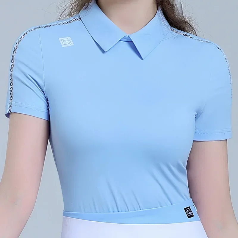 G-life Female Fitness Short Sleeve Tops Breathable Golf Polo Shirt Suit Summer Women Patchwork Slim Golf Skirt Fast Dry Skorts