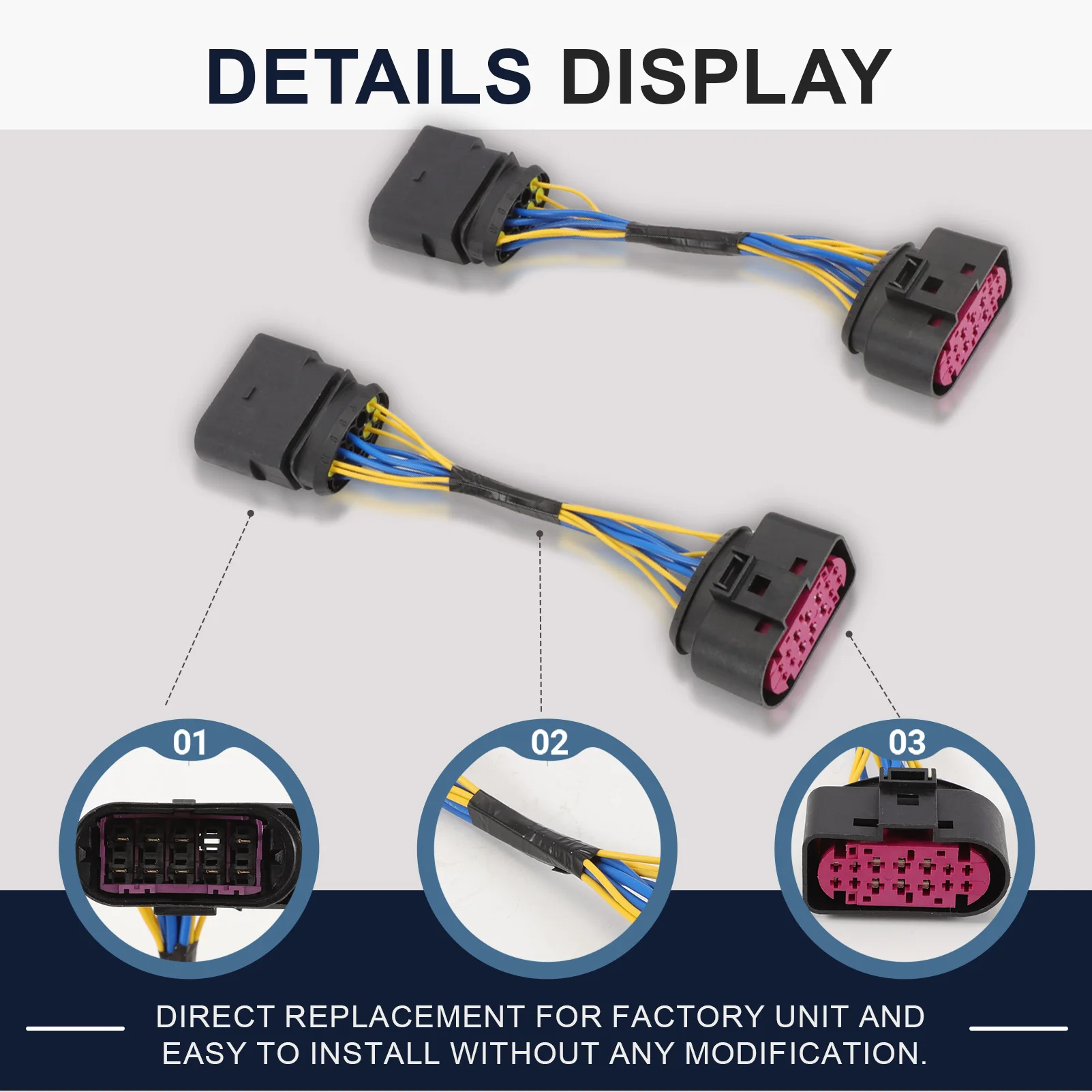 

2PCS 1J0973737 Xenon Headlight Connector Compatible with A1, A3, A4, A5, A6, A8, for Golf MK6, 1J0973835