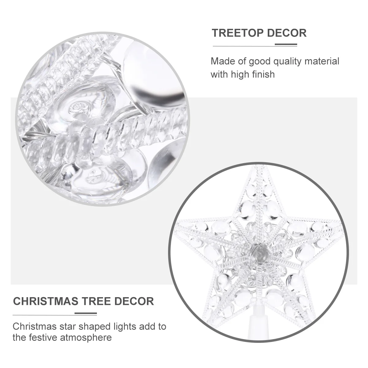 

1Pcs Five Pointed Star Light Eye Catching Christmas Tree Topper Fine Craftsmanship Treetop Decor for Home Holiday Party