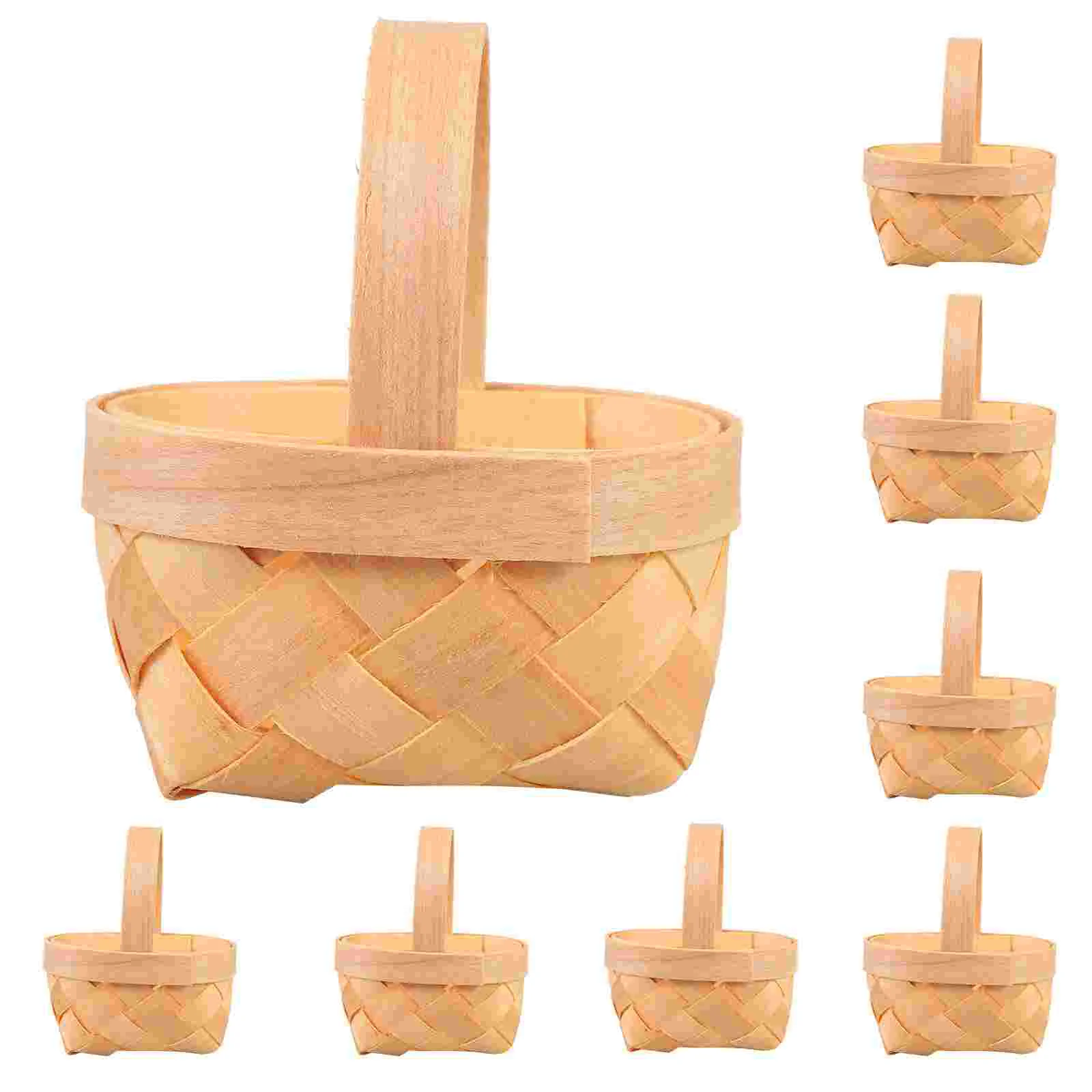 20 Pcs Wood Chip Candy Hamper Mini Basket Fruit Flower Girl Wicker Holder Small Woven Baskets Chocolate Gift Wooden Child