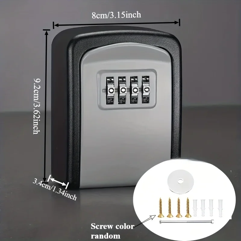 Key Lock Box 4 Digit Password ABS Security Anti-theft Durable Wall Mounted Password Key Box for Home or Office Key Safe Storage