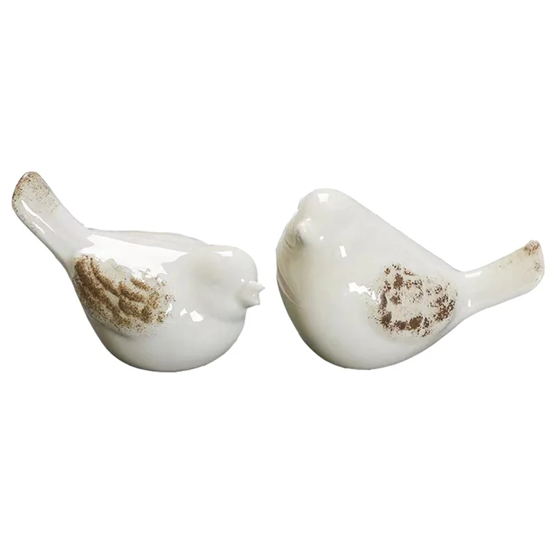 JHD تمثال الطيور الصغيرة الأبيض تماثيل صغيرة على شكل حيوانات ديكور المنزل الحلي الزخرفية لغرفة النوم لغرفة المعيشة مكتب المنزل #1