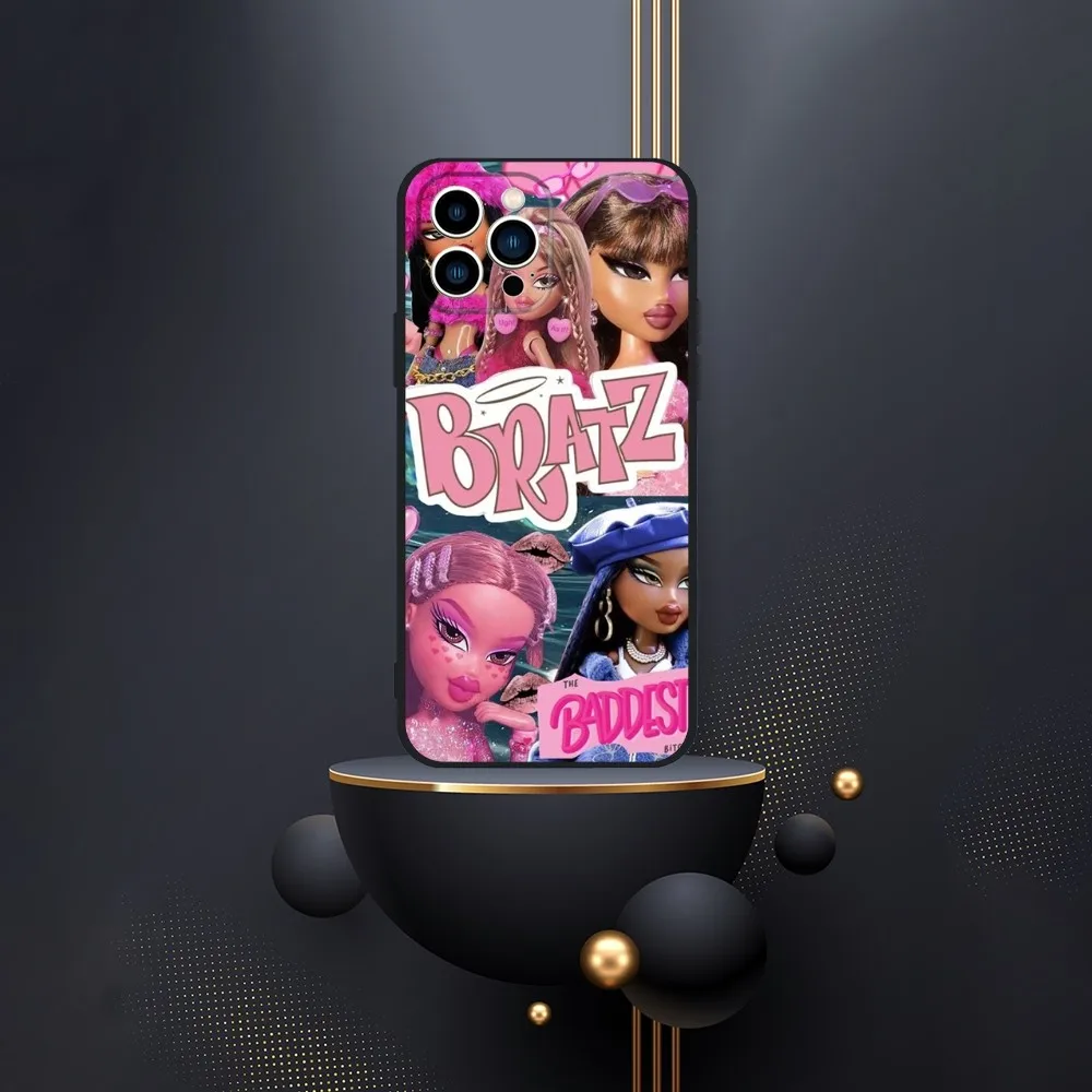 Lovely Fashion B-Bratz-Doll Phone Case For iPhone 16,15,14,13,12,Pro,Max,11,7,8,Plus,XR,XS Max Shockproof Silicone Soft Shell