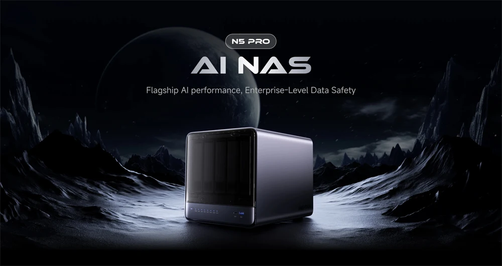 MINISFORUM MinisCloud NAS N5 PRO Mini PC AMD Ryzen AI 9 HX PRO 370 Supporto DDR5 ECC Capacità 144TB Sistema operativo AI Computer da ufficio/casa