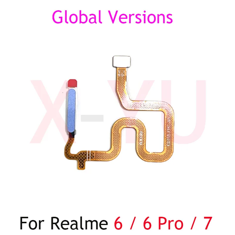 Bouton d'accueil pour OPPO Realme 7 6 Pro, capteur d'empreintes digitales, câble flexible d'alimentation de retour