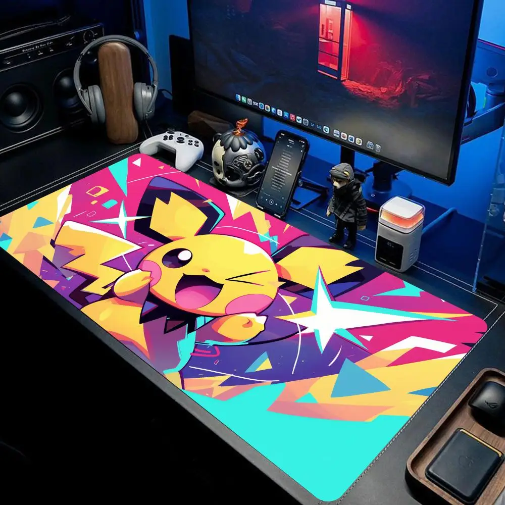 

New Kawaii Japan Anime Pikachu Leather Mouse Pad PC Colorful Gamer Cabinet Pokemon Keyboard Rug Laptop Gaming Desk Mat