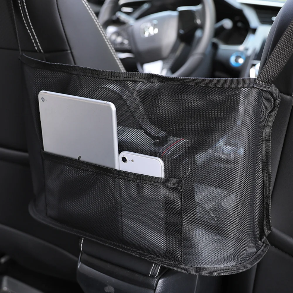 Large Capacity Car Seat Net Pocket, Handbag Purse Holder Bag Organizer Storage Pet Net Barrier Dog Pouch Between Back Seats