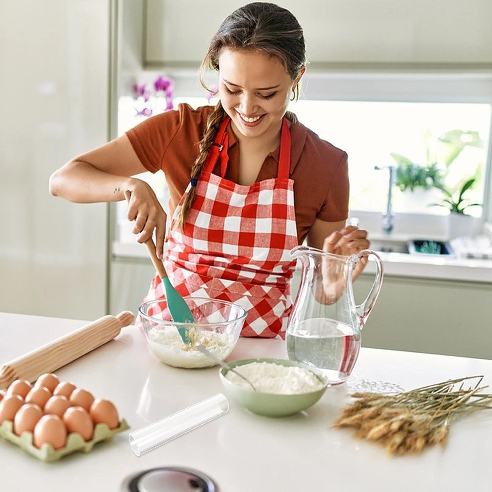 

1pc Clear Cookie Dough Shaping Mold Non-Stick Transparent Tube Round Baking Tool For Cookies Cakes Chocolates Cooling Storage