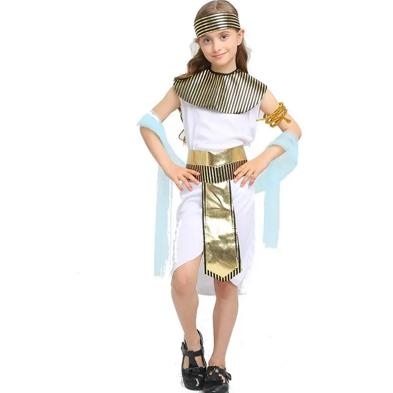 

Children's Queen Stage Performance Costume Pharaoh Performance Halloween Outfit Queen King Clothes Ethnic Stage Costume