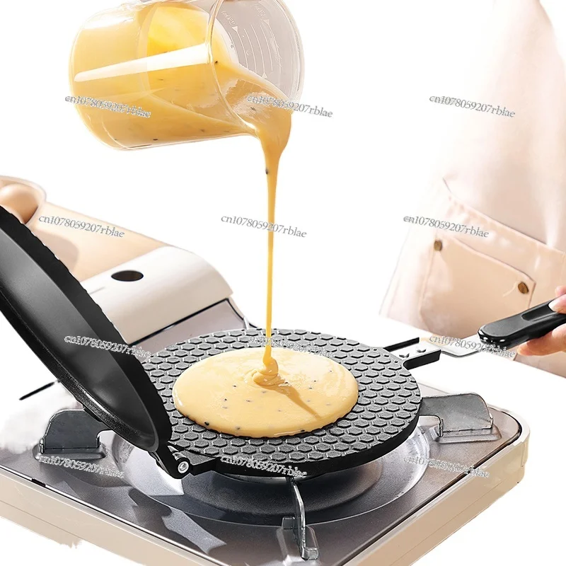 Cake Mold Egg Roll Pan Home Baking Tools Crispy Baking Pan Gas Double-Sided Plate Biscuit Making Chicken Waffle Cone Maker