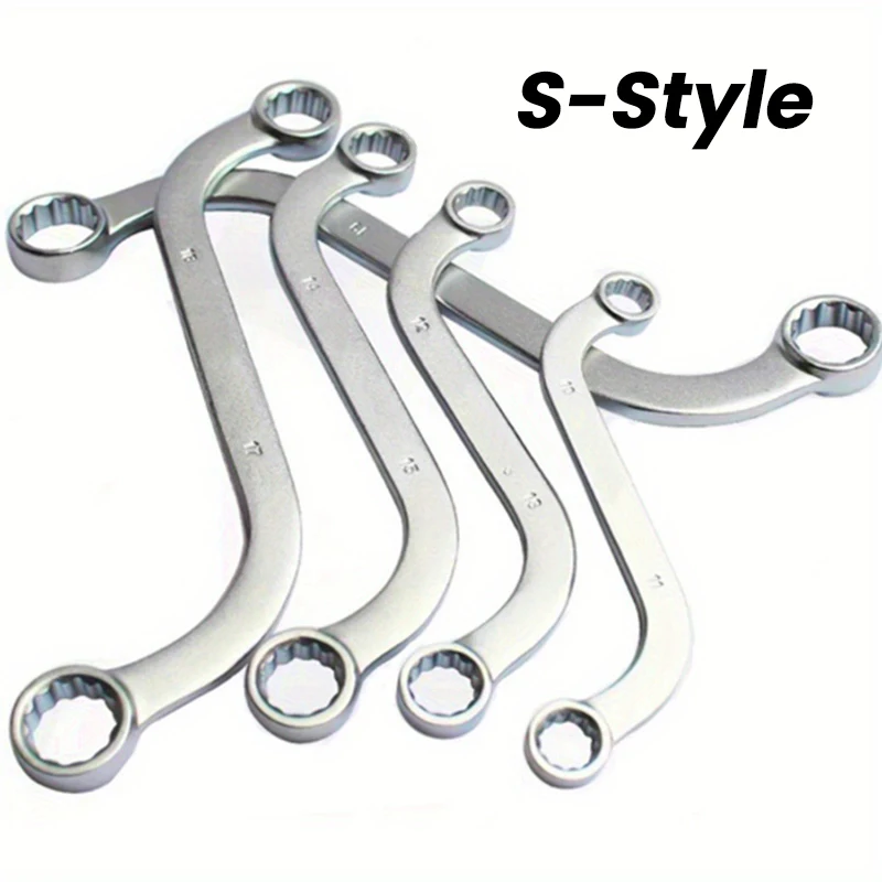 5Pcs/1Pc  S Type /C Type Allen Wrench Combination Double Ended Ring Spanner Plum Plate Curved Machine Fastener Repair Tools