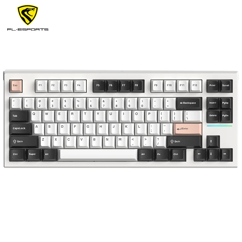 FL ESPORTS FL750 Three-Mode Mechanical Keyboard 83-Key  Hot-Swappable RGB Lighting Effect Configuration Driver