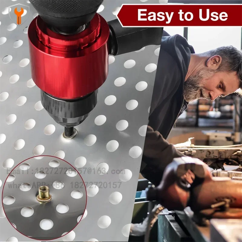 Hand drill rotary rivet gun head electric rivet nut gun adapter metric and British tie rod multi-scene adaptation