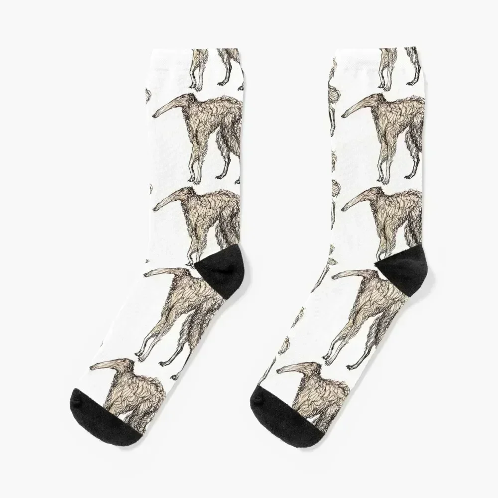 

Borzoi of Regular Length Socks retro winter hip hop sheer Boy Socks Women's
