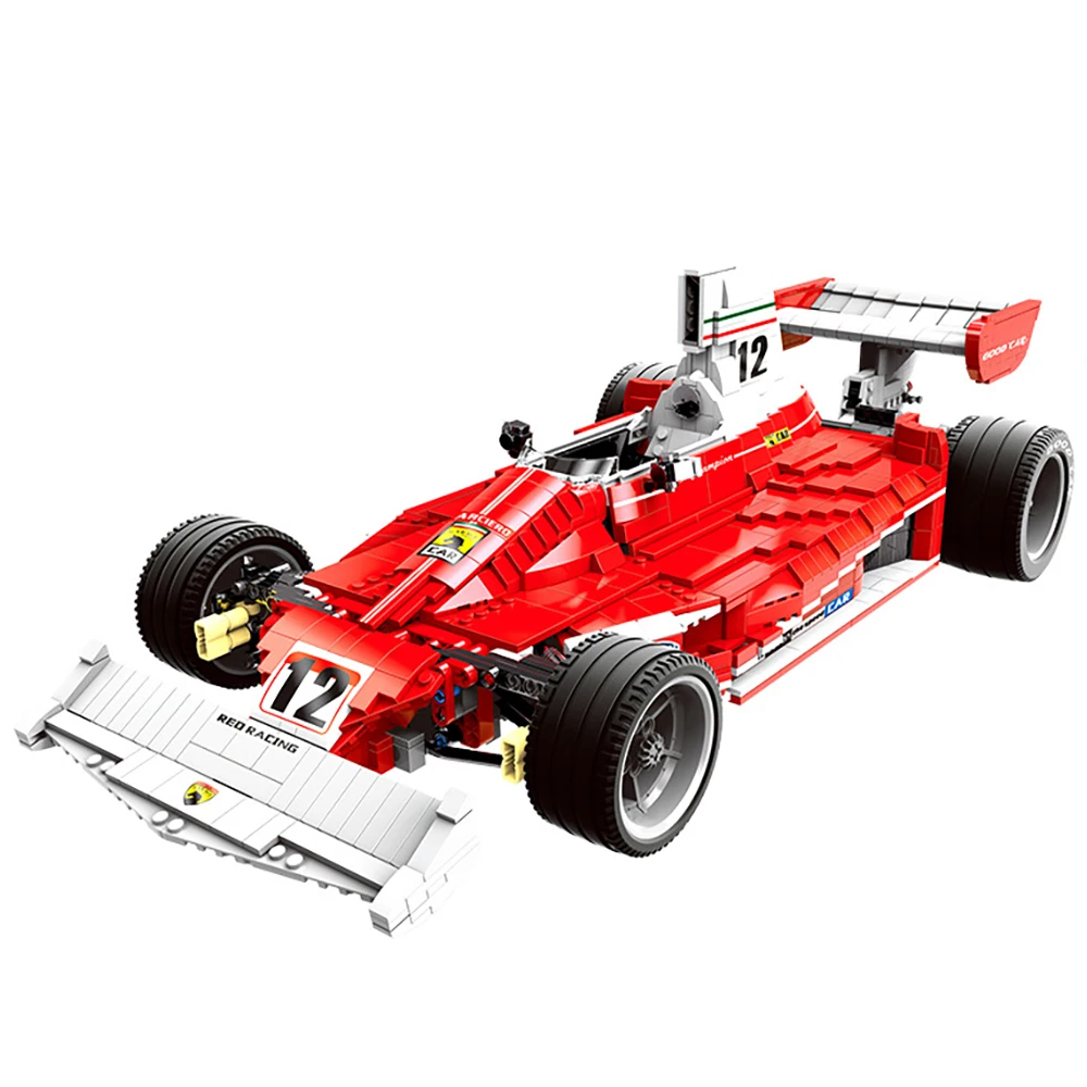 

2250PCS Red Orati Racing Car Moc Building Block Super F1 Assembly Model Bricks Educational Toys Model For Boys Collection Gifts